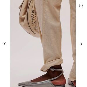 Free People Metallic Silver Pointed Flats